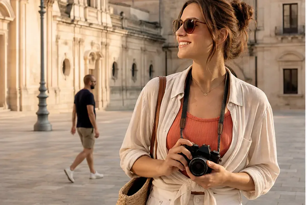 Travel photo before removing a passerby